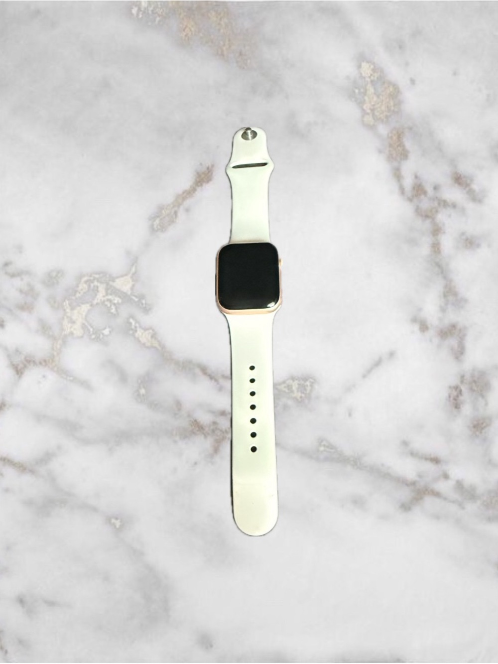 Apple Watch SE 40mm WiFi Only with Cream/Beige Band and Rose Gold Case extras.